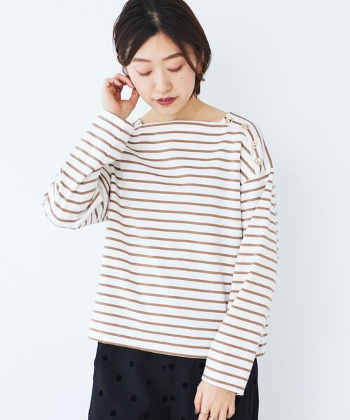 le.coeur blanc(ルクールブラン)の「ボタン付きボーダープルオーバー(Tシャツ/カットソー・レディース・ホワイト系その他/ベージュ系その他2・38)」の10枚目の写真