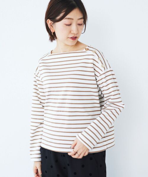 le.coeur blanc(ルクールブラン)の「ボタン付きボーダープルオーバー(Tシャツ/カットソー・レディース・ホワイト系その他/ベージュ系その他2・38)」の19枚目の写真