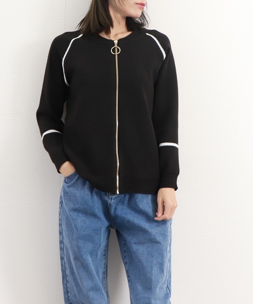 Miniministore(ミニミニストア)の「ジップアップニットジャケット レディース(カーディガン/ボレロ・レディース・ブラック/ベージュ/ブラウン/レッド・FREE)」の19枚目の写真
