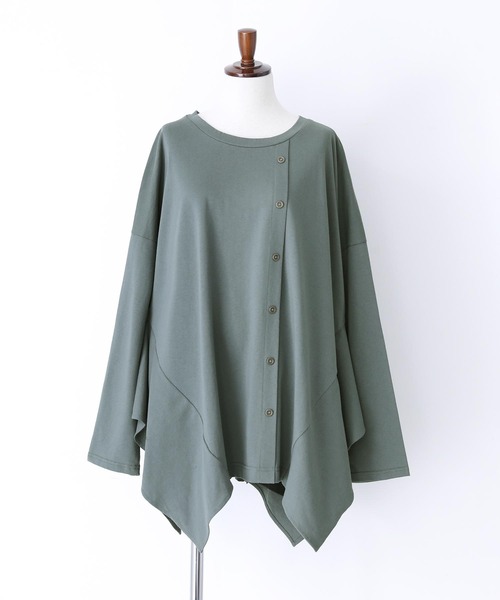 kOhAKU（コハク）の「『ドレープデザインカットソー』（Tシャツ/カットソー・レディース・グリーン/ブラック・FREE）」の21枚目の写真