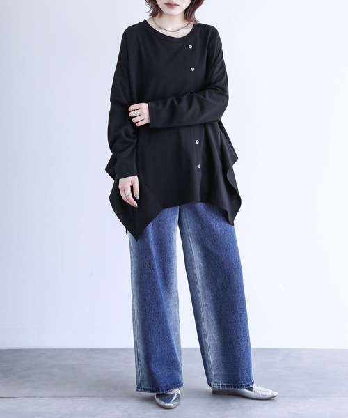 kOhAKU（コハク）の「『ドレープデザインカットソー』（Tシャツ/カットソー・レディース・グリーン/ブラック・FREE）」の4枚目の写真