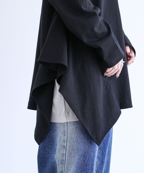 kOhAKU（コハク）の「『ドレープデザインカットソー』（Tシャツ/カットソー・レディース・グリーン/ブラック・FREE）」の6枚目の写真