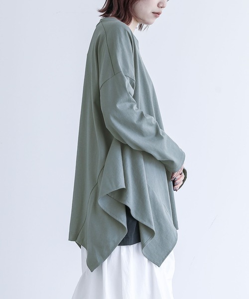 kOhAKU（コハク）の「『ドレープデザインカットソー』（Tシャツ/カットソー・レディース・グリーン/ブラック・FREE）」の10枚目の写真