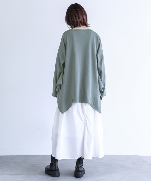 kOhAKU（コハク）の「『ドレープデザインカットソー』（Tシャツ/カットソー・レディース・グリーン/ブラック・FREE）」の13枚目の写真
