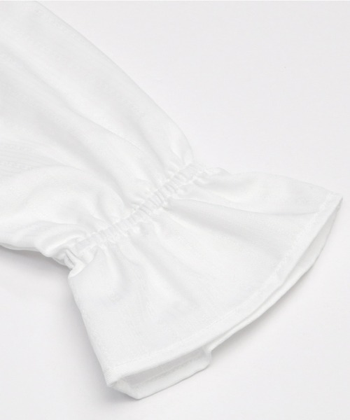 Pitta Re:)(ピッタリ)の「キャンディースリーブ長袖ブラウス カジュアルシャツ(シャツ/ブラウス・レディース・ホワイト・LL/L/M)」の3枚目の写真