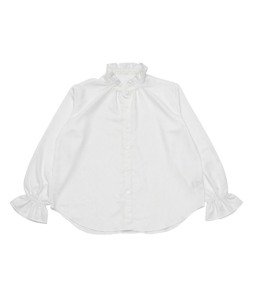 Pitta Re:)(ピッタリ)の「キャンディースリーブ長袖ブラウス カジュアルシャツ(シャツ/ブラウス・レディース・ホワイト・LL/L/M)」の10枚目の写真