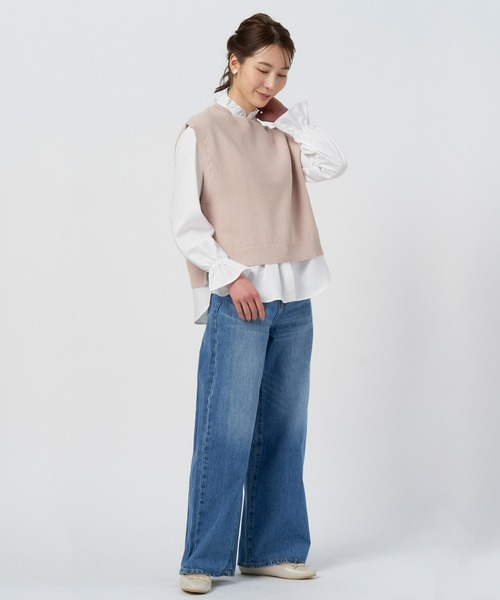 Pitta Re:)(ピッタリ)の「キャンディースリーブ長袖ブラウス カジュアルシャツ(シャツ/ブラウス・レディース・ホワイト・LL/L/M)」の7枚目の写真