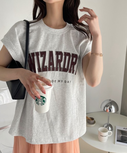 Ada.(エイダ)の「サテン刺繍 ロゴ フレンチスリーブ Tシャツ(Tシャツ/カットソー・レディース・ミント/オートミール/ブラック・FREE)」の19枚目の写真