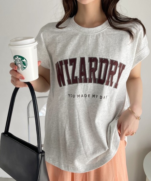 Ada.(エイダ)の「サテン刺繍 ロゴ フレンチスリーブ Tシャツ(Tシャツ/カットソー・レディース・ミント/オートミール/ブラック・FREE)」の20枚目の写真