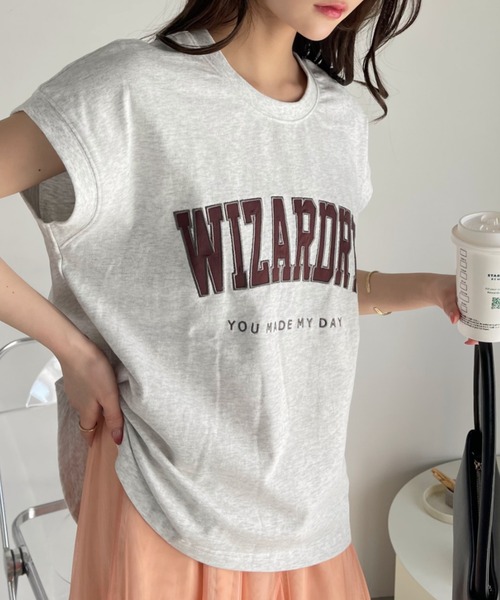 Ada.(エイダ)の「サテン刺繍 ロゴ フレンチスリーブ Tシャツ(Tシャツ/カットソー・レディース・ミント/オートミール/ブラック・FREE)」の21枚目の写真