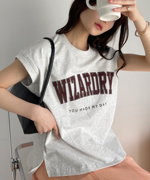 Ada.(エイダ)の「サテン刺繍 ロゴ フレンチスリーブ Tシャツ(Tシャツ/カットソー・レディース・ミント/オートミール/ブラック・FREE)」の18枚目の写真