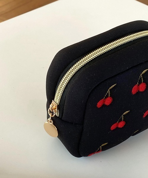 Pochi Pouch/さくらんぼ柄 スクエア ミニ ポーチ（ポーチ
