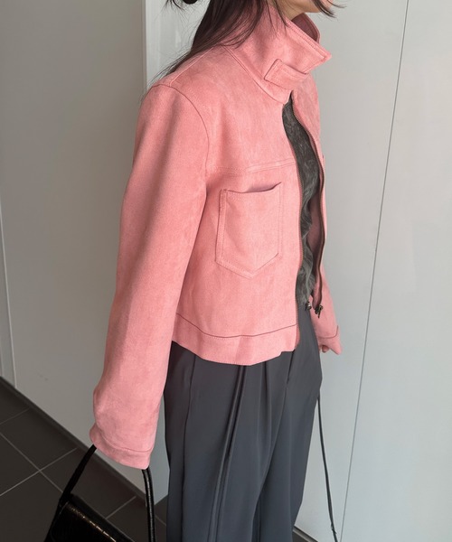 solleim(ソルレム)の「スエードスタンドネックブルゾン(ブルゾン・レディース・ブラック/ベージュ/ピンク・M)」の16枚目の写真