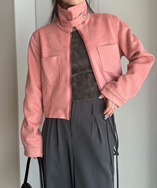 solleim(ソルレム)の「スエードスタンドネックブルゾン(ブルゾン・レディース・ブラック/ベージュ/ピンク・M)」の20枚目の写真