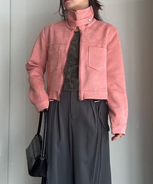 solleim(ソルレム)の「スエードスタンドネックブルゾン(ブルゾン・レディース・ブラック/ベージュ/ピンク・M)」の21枚目の写真