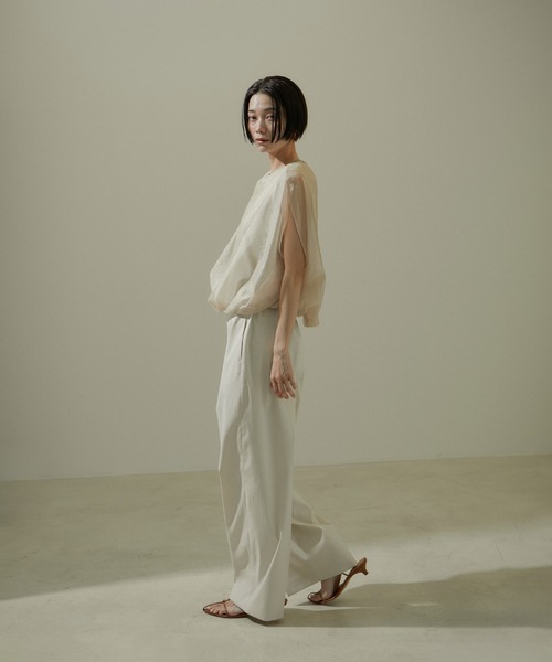 SALON adam et rope'（サロン アダム エ ロペ）の「シアーオーガンジーバルーンプルオーバー（Tシャツ/カットソー・レディース・ブラック/ベージュ・FREE）」の15枚目の写真