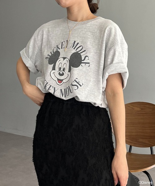 GOOD ROCK SPEED（グッドロックスピード）の「〈GOOD ROCK SPEED〉MICKEY Tシャツ（Tシャツ/カットソー・レディース・グレー/ホワイト/ネイビー・FREE）」の10枚目の写真