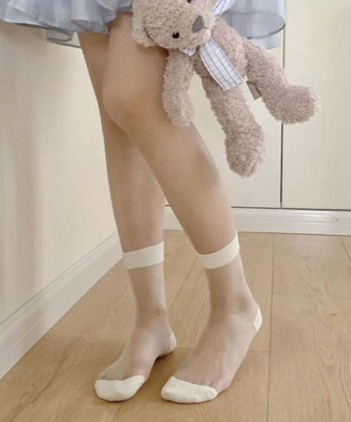 TONE SELECT GOODS（トーンセレクトグッズ）の「【float】シースルー ホワイト クルー丈ソックス（ソックス/靴下・レディース・ホワイト・FREE）」の8枚目の写真