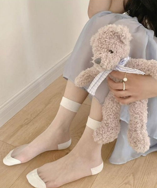 TONE SELECT GOODS（トーンセレクトグッズ）の「【float】シースルー ホワイト クルー丈ソックス（ソックス/靴下・レディース・ホワイト・FREE）」の9枚目の写真