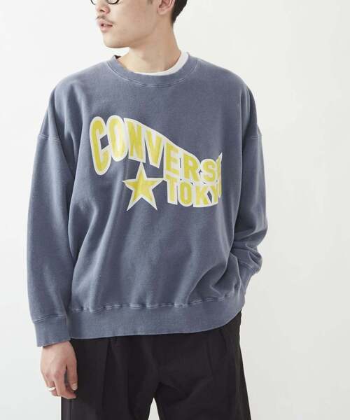 CONVERSE TOKYO（コンバーストウキョウ）の「VINTAGE LIKE LOGO PRINT SWEAT（スウェット・レディース・ネイビー/パープル/ブラック・FREE）」の2枚目の写真