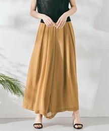 ウエスト タック シフォン ワイド パンツ