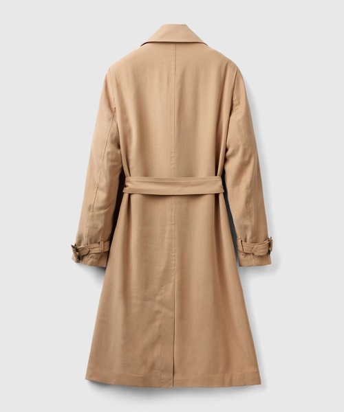 BENETTON (UNITED COLORS OF BENETTON)（ベネトンユナイテッドカラーズオブベネトン）の「ベルト付きダブルステッチトレンチコート（トレンチコート・レディース・カーキ/ベージュ・MEDIUM/X-SMALL/XX-SMALL/SMALL）」の8枚目の写真