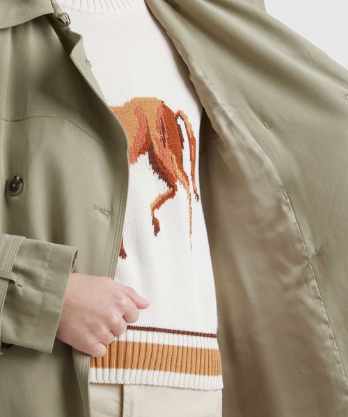 BENETTON (UNITED COLORS OF BENETTON)（ベネトンユナイテッドカラーズオブベネトン）の「ベルト付きダブルステッチトレンチコート（トレンチコート・レディース・カーキ/ベージュ・MEDIUM/X-SMALL/XX-SMALL/SMALL）」の15枚目の写真