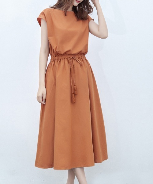 Miniministore(ミニミニストア)の「リネンワンピース フレンチスリーブ(ワンピース・レディース・ライトブルー/カーキ/ブラック/ダークグリーン/ミント/オレンジ/ネイビー/ベージュ/チェック・L/M)」の8枚目の写真
