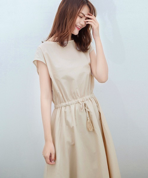 Miniministore(ミニミニストア)の「リネンワンピース フレンチスリーブ(ワンピース・レディース・ライトブルー/カーキ/ブラック/ダークグリーン/ミント/オレンジ/ネイビー/ベージュ/チェック・L/M)」の21枚目の写真