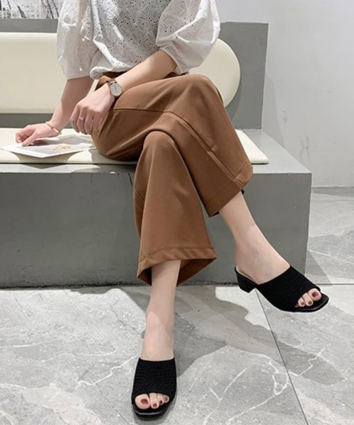Miniministore(ミニミニストア)の「ミュールサンダル チャンキーヒール 美脚(サンダル・レディース・イエロー/ベージュ/グリーン/ブラック・23.5cm/23.0cm/24.0cm/22.5cm/24.5cm)」の8枚目の写真