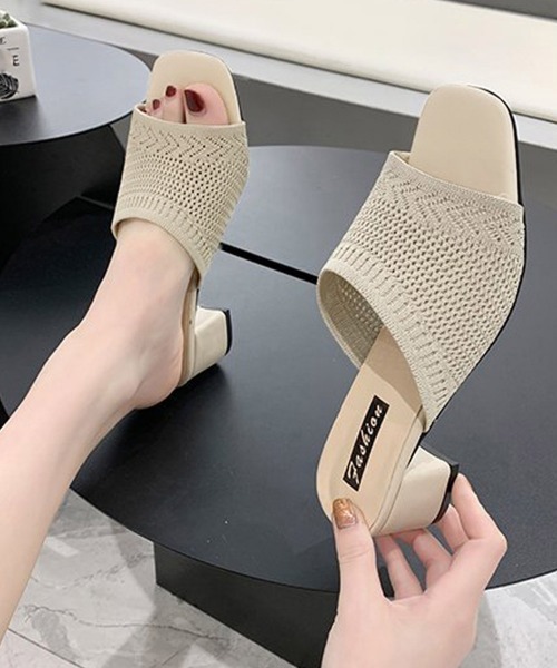 Miniministore(ミニミニストア)の「ミュールサンダル チャンキーヒール 美脚(サンダル・レディース・イエロー/ベージュ/グリーン/ブラック・23.5cm/23.0cm/24.0cm/22.5cm/24.5cm)」の10枚目の写真