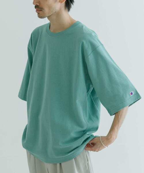Champion(チャンピオン)の「『別注』Champion×UR Relax Sleeve T-shirts(Tシャツ/カットソー・メンズ・ホワイト/グリーン/バーガンディー/ベージュ/オートミール/ネイビー・MEDIUM/LARGE/X-LARGE)」の15枚目の写真