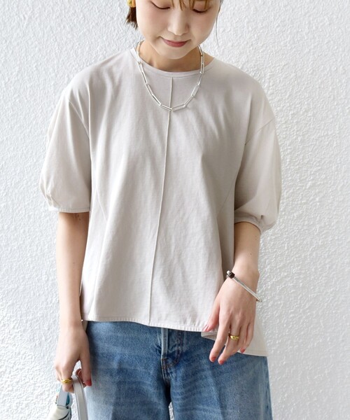 【新品】 SHIPS EURO Linen 七分袖カットソー M ホワイト SHIPS（シップス）の「【WEB限定】 〈洗濯機可能〉へムフレア 5