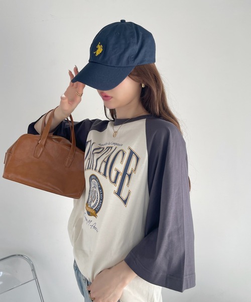 Ada.(エイダ)の「カレッジデザイン 半袖 ラグラン Tシャツ(Tシャツ/カットソー・レディース・ネイビー/アイボリー/ナチュラル・FREE)」の21枚目の写真