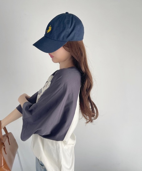 Ada.(エイダ)の「カレッジデザイン 半袖 ラグラン Tシャツ(Tシャツ/カットソー・レディース・ネイビー/アイボリー/ナチュラル・FREE)」の22枚目の写真