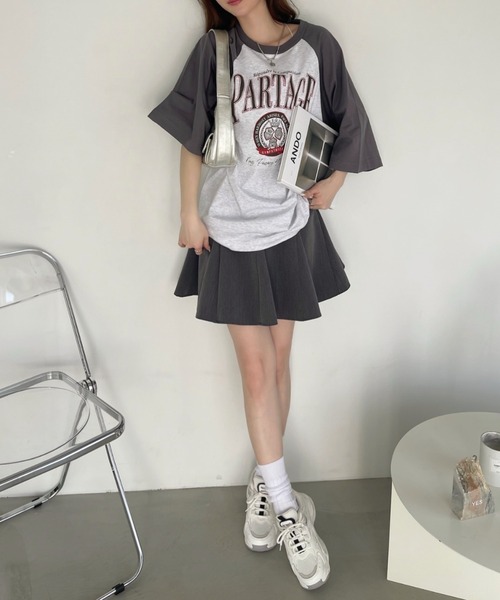 Ada.(エイダ)の「カレッジデザイン 半袖 ラグラン Tシャツ(Tシャツ/カットソー・レディース・ネイビー/アイボリー/ナチュラル・FREE)」の15枚目の写真