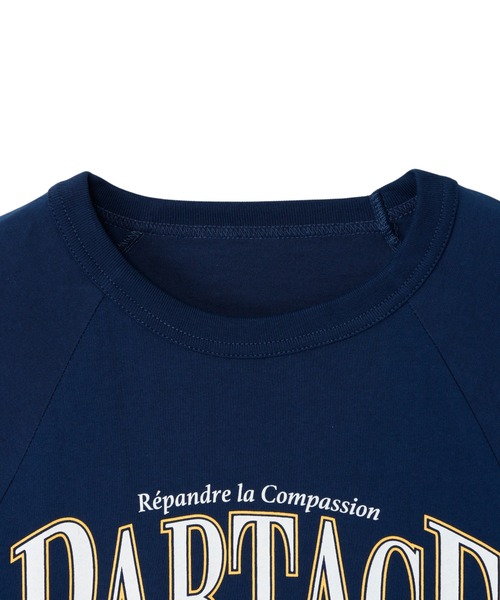 Ada.(エイダ)の「カレッジデザイン 半袖 ラグラン Tシャツ(Tシャツ/カットソー・レディース・ネイビー/アイボリー/ナチュラル・FREE)」の4枚目の写真