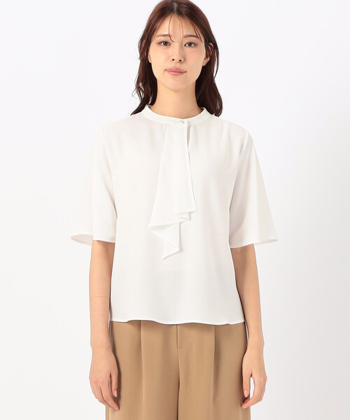 COMME CA ISM(コムサイズム)の「ボウタイ風 半袖ブラウス(シャツ/ブラウス・レディース・オフホワイト/ネイビー/ベージュ・LARGE/MEDIUM)」の13枚目の写真