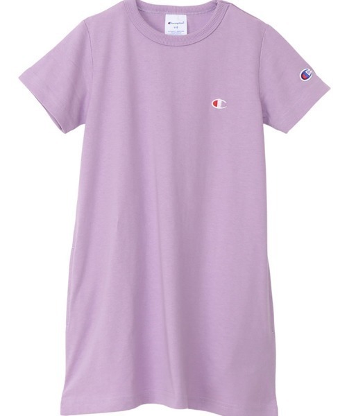 Champion(チャンピオン)の「Champion チャンピオン Tシャツワンピース 綿100%(ワンピース・キッズ・ホワイト/ブラック/ラベンダー/サックスブルー/ネイビー・130/140/110/120/150)」の5枚目の写真