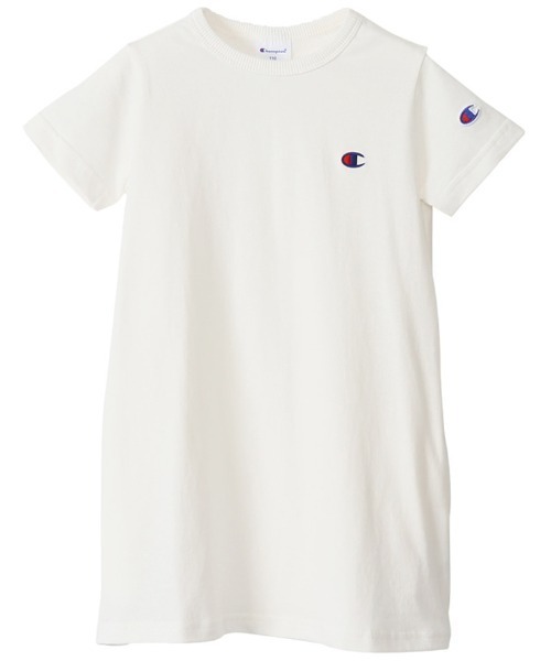 Champion(チャンピオン)の「Champion チャンピオン Tシャツワンピース 綿100%(ワンピース・キッズ・ホワイト/ブラック/ラベンダー/サックスブルー/ネイビー・130/140/110/120/150)」の2枚目の写真