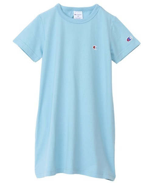 Champion(チャンピオン)の「Champion チャンピオン Tシャツワンピース 綿100%(ワンピース・キッズ・ホワイト/ブラック/ラベンダー/サックスブルー/ネイビー・130/140/110/120/150)」の4枚目の写真