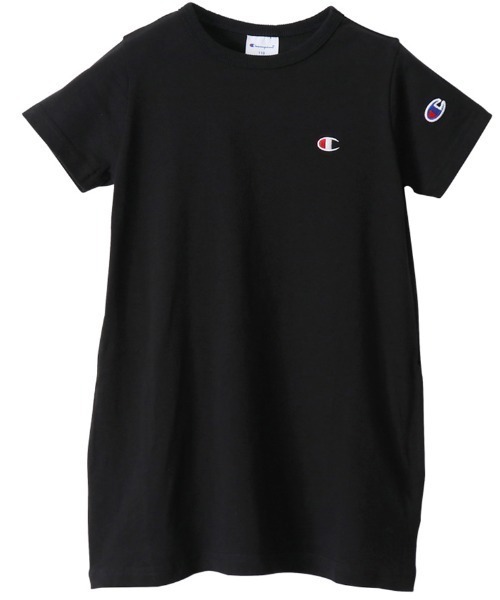 Champion(チャンピオン)の「Champion チャンピオン Tシャツワンピース 綿100%(ワンピース・キッズ・ホワイト/ブラック/ラベンダー/サックスブルー/ネイビー・130/140/110/120/150)」の1枚目の写真