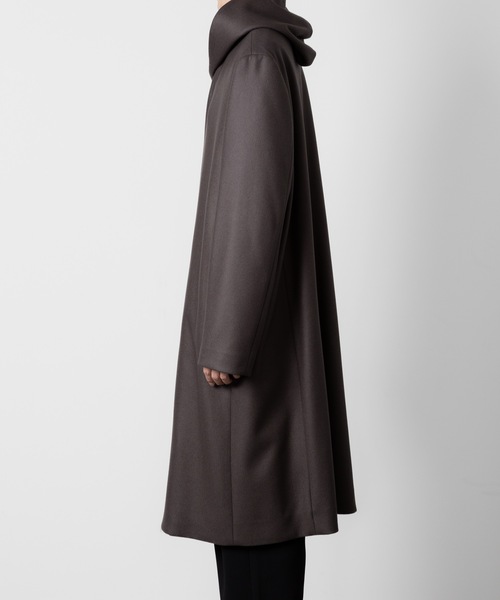 美品＊23AW MHL. ベーシックメルトンコート 黒 2 フーデッド 美品＊23AW MHL. ベーシックメルトンコート 黒 2 フーデッド