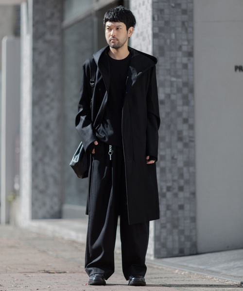 カズユキクマガイ ATTACHMENT カシミヤ混ビーバーフーデッドコート kazuyukikumagai カシミヤ混ダブルフェイスビーバーフーデッドコート