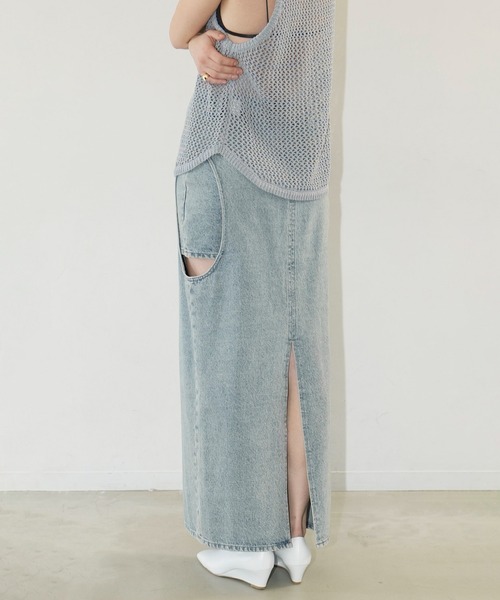 CLANE（クラネ）の「CIRCLE CUT LAYERED DENIM SKIRT（デニムスカート・レディース・ブルー系その他・1/0）」の13枚目の写真