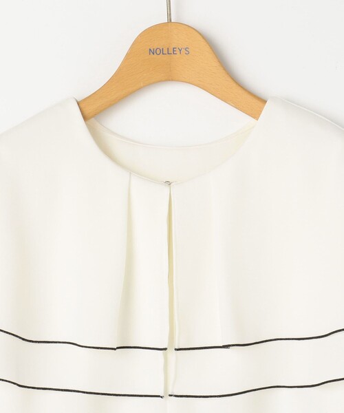 NOLLEY’S（ノーリーズ）の「ストレッチジョーゼット配色ラッフル衿ブラウス（シャツ/ブラウス・レディース・オフホワイト/ブラック・38）」の20枚目の写真
