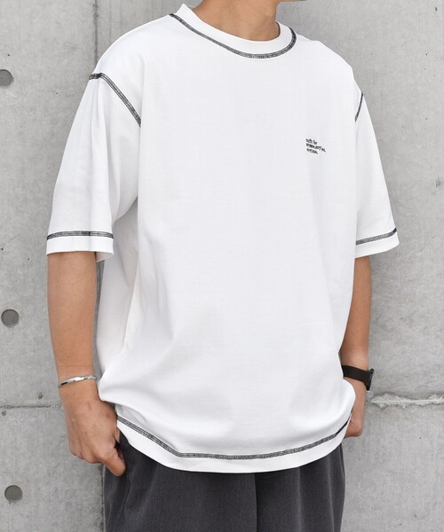 SHIPS any(シップス エニィ)の「【WEB限定】SHIPS any: 〈接触冷感〉COTTON USA Cool touch ワンポイント ロゴ ステッチ デザイン Tシャツ◇(Tシャツ/カットソー・メンズ・ブルー/ダークグレー/ネイビー/ホワイト・MEDIUM/LARGE/X-LARGE)」の2枚目の写真