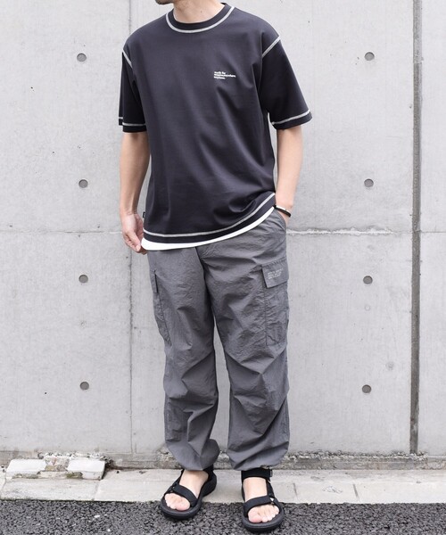 SHIPS any(シップス エニィ)の「【WEB限定】SHIPS any: 〈接触冷感〉COTTON USA Cool touch ワンポイント ロゴ ステッチ デザイン Tシャツ◇(Tシャツ/カットソー・メンズ・ブルー/ダークグレー/ネイビー/ホワイト・MEDIUM/LARGE/X-LARGE)」の5枚目の写真