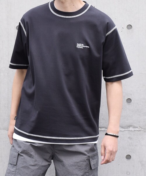 SHIPS any(シップス エニィ)の「【WEB限定】SHIPS any: 〈接触冷感〉COTTON USA Cool touch ワンポイント ロゴ ステッチ デザイン Tシャツ◇(Tシャツ/カットソー・メンズ・ブルー/ダークグレー/ネイビー/ホワイト・MEDIUM/LARGE/X-LARGE)」の8枚目の写真