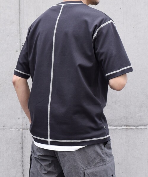 SHIPS any(シップス エニィ)の「【WEB限定】SHIPS any: 〈接触冷感〉COTTON USA Cool touch ワンポイント ロゴ ステッチ デザイン Tシャツ◇(Tシャツ/カットソー・メンズ・ブルー/ダークグレー/ネイビー/ホワイト・MEDIUM/LARGE/X-LARGE)」の9枚目の写真